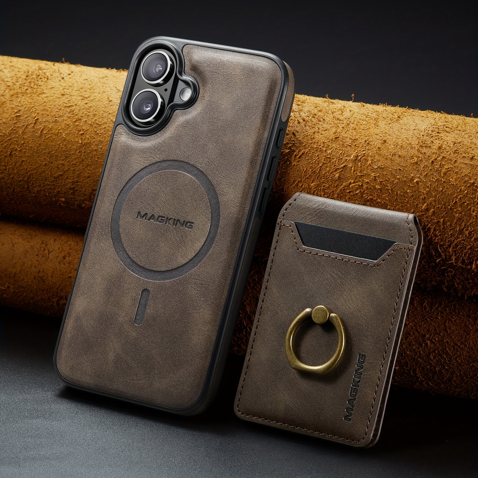 Detachable Faux Leather Phone Case with Magnetic Card Slots Kickstand RFID Blocking for iPhone 12-16 Pro Max Plus