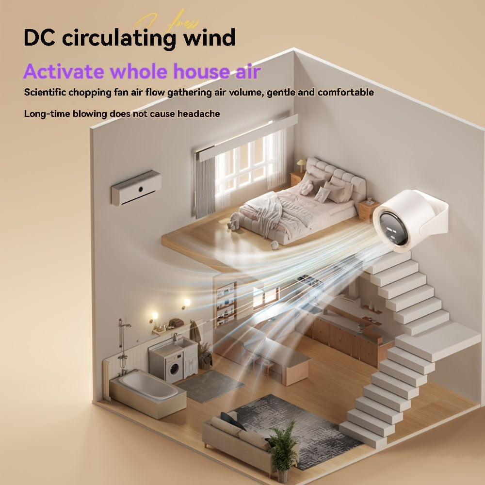 Portable Turbo Fan with USB Rechargeable Battery, Digital Display, Strong Airflow