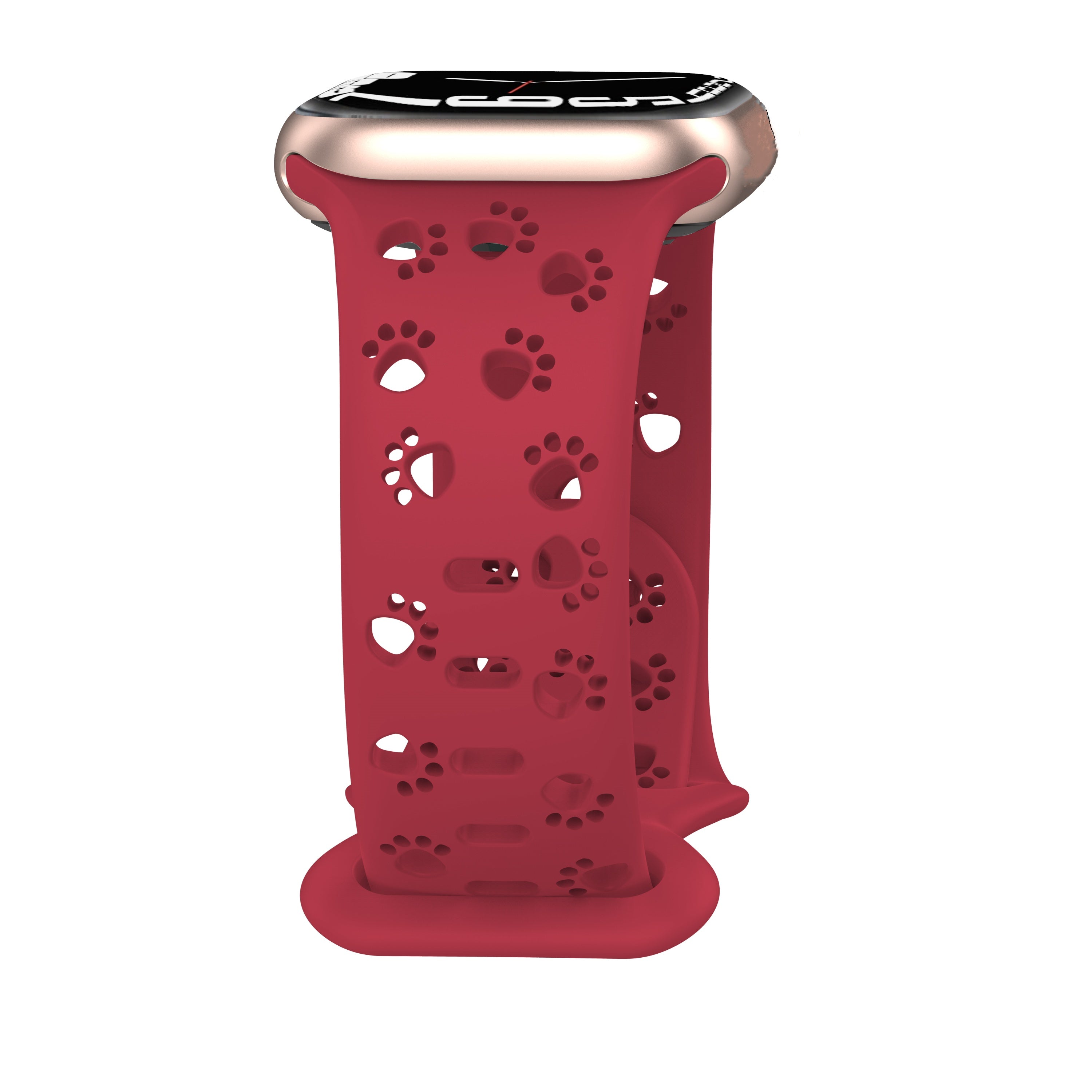 Силиконовый ремешок для часов с отпечатком лап животного, совместимый с Apple Watch серии 1-9, SE, Ultra, Ultra 2, S10, водостойкий, мягкий, дышащий, повседневный стиль, включает пряжку.