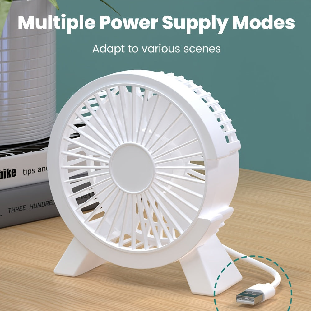 Green USB Desktop Fan with Adjustable Speeds for Office Home Travel