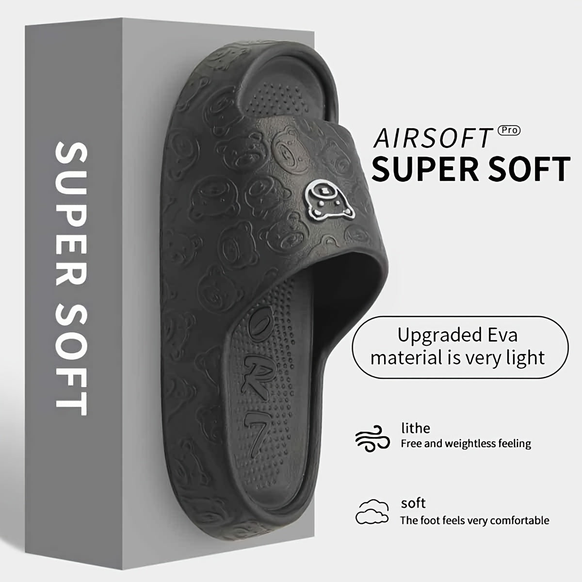 Erkaklar uchun barcha mavsumda kiyiladigan modali slaydlar, qulay, sirpanmaydigan EVA qalin taglikka ega, uyda, hammomda va suvga chidamli.