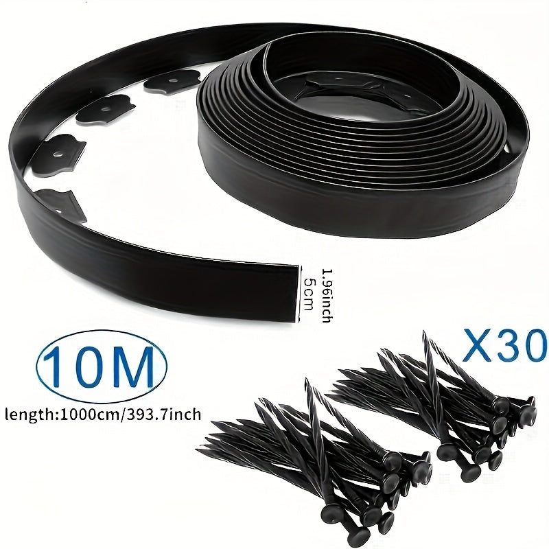 PE Garden Edging Kit 10m Length 5cm Width Lawn Landscape Flower Bed Border