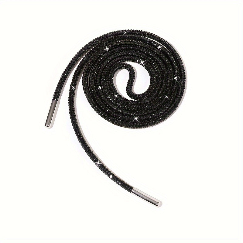Unisex Rhinestone Shoelaces Solid Color Twist Ribbon DIY Shoe Accessories