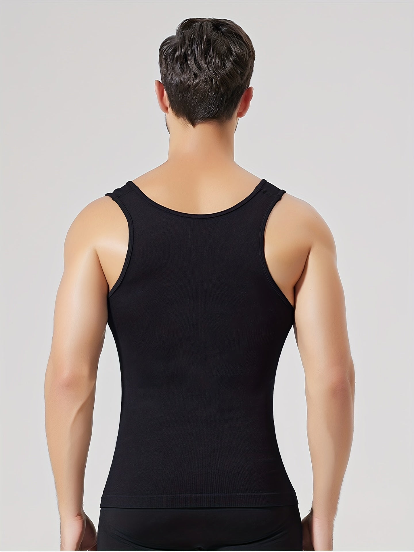 Men's Thermal Compression Tank Top for Abdomen Slimming Sleeveless High-Stretch Nylon Casual