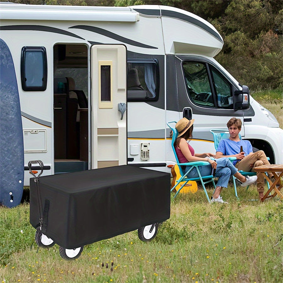 Чёрный складной чехол для кемпинговой тележки из прочного полиэстера, чехол для пикниковой тележки