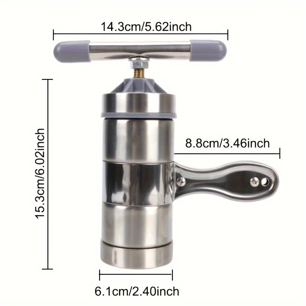 Машина для пасты из нержавеющей стали с 5 пресс-формами для приготовления спагетти и соковыжималка для фруктов - многофункциональный ручной производитель лапши