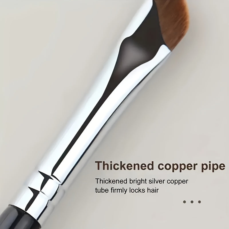 Unisex Synthetic Angled Eyeliner and Brow Brush Flat Tip for Detailed Makeup