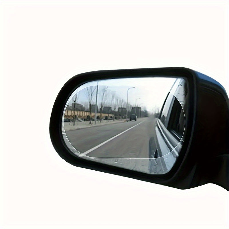 Waterproof Transparent PET Car Rearview Mirror Film Set of 2 Anti-Fog Rain Protector Stickers
