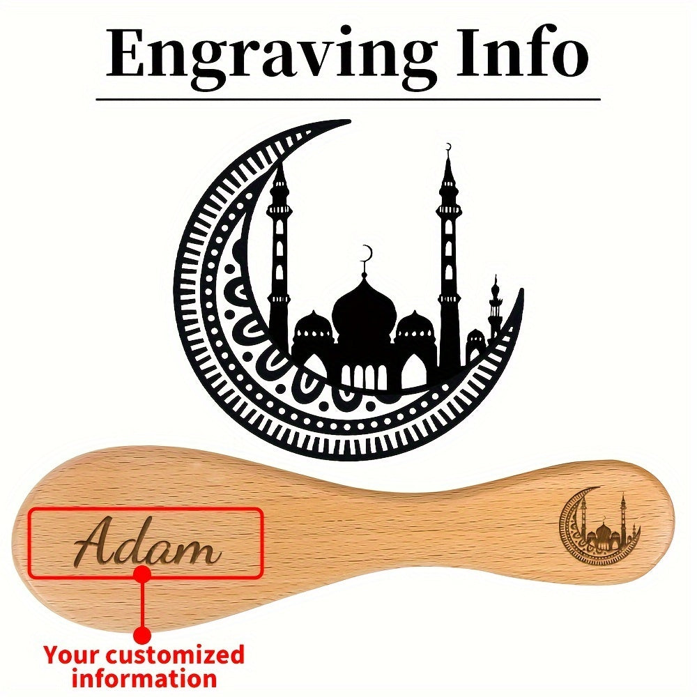 Очаровательная гравированная расческа для волос с персонализированным деревянным дизайном в виде мультфильма, изготовленная с вашим именем. Уникальный и продуманный вариант подарка на День матери или День отца.