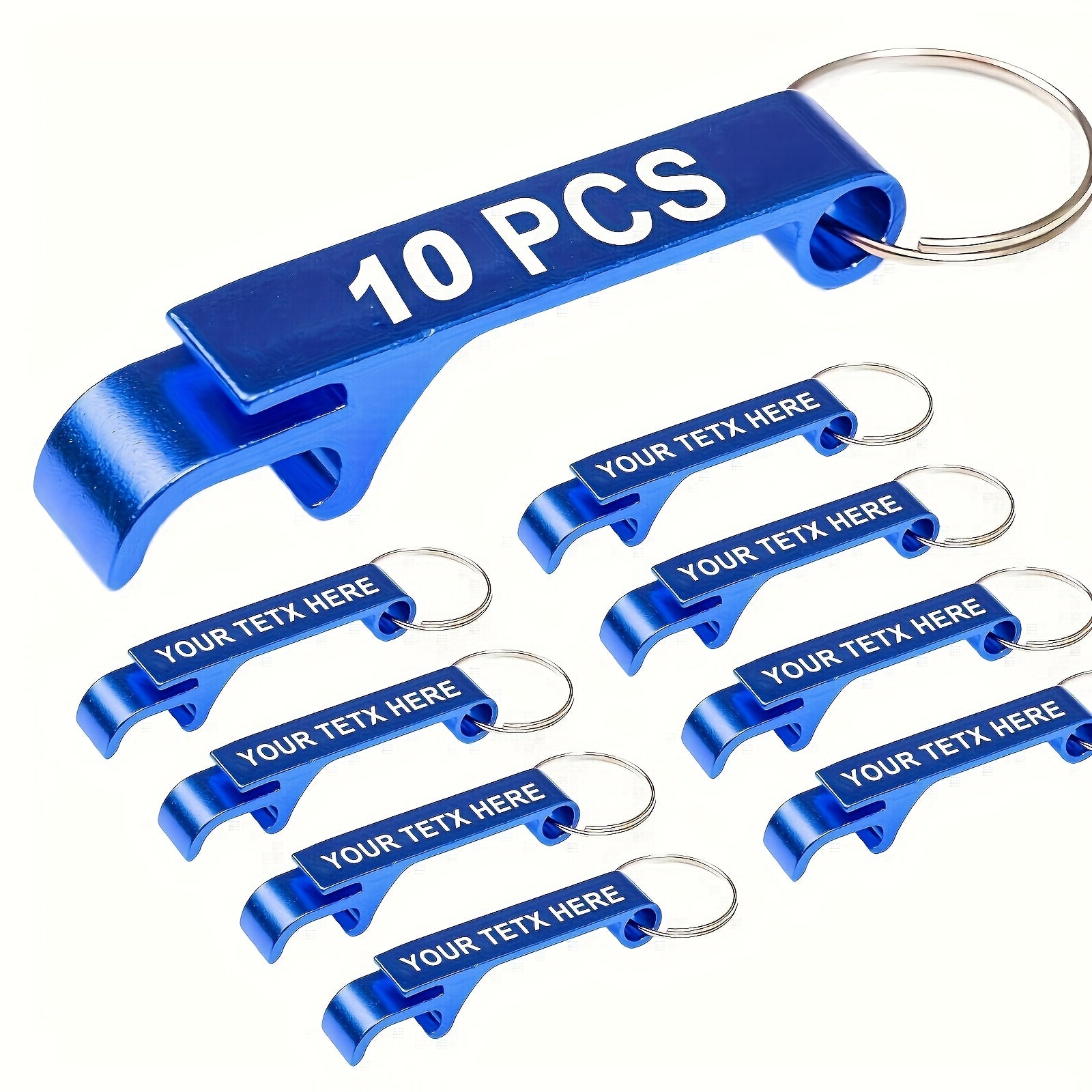 10 Custom Metal Bottle Opener Keychains for Parties and Celebrations Durable Kitchen and Restaurant Use