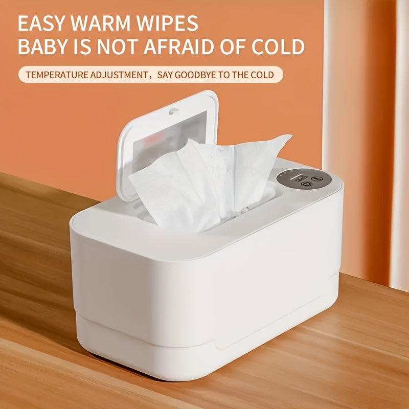 Portable USB Wet Wipe Warmer with Large Capacity Tissue Dispenser for Travel and Home