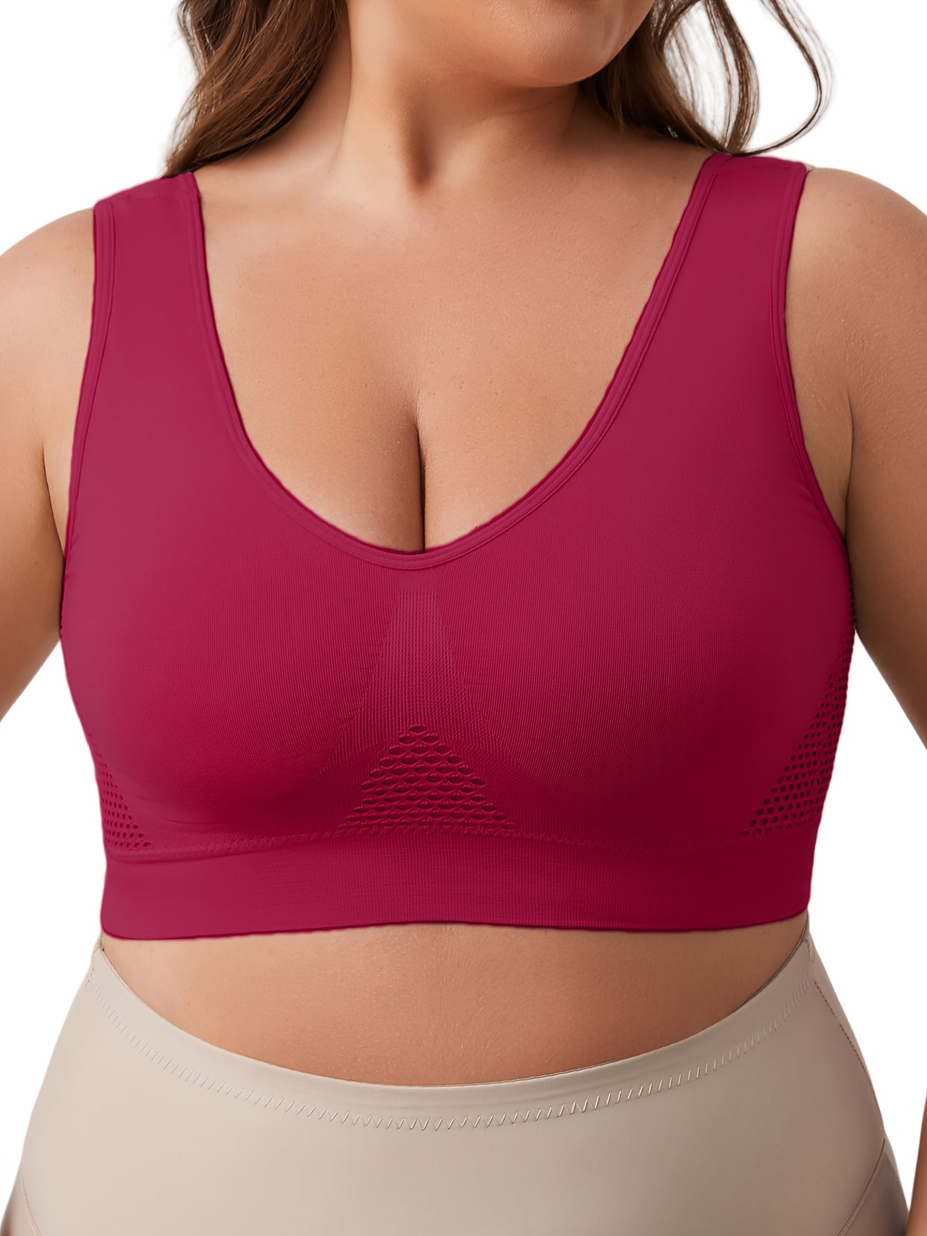 Plus Size Women's Sports Bra Seamless Double-Layer Watermelon Yoga Running Workout