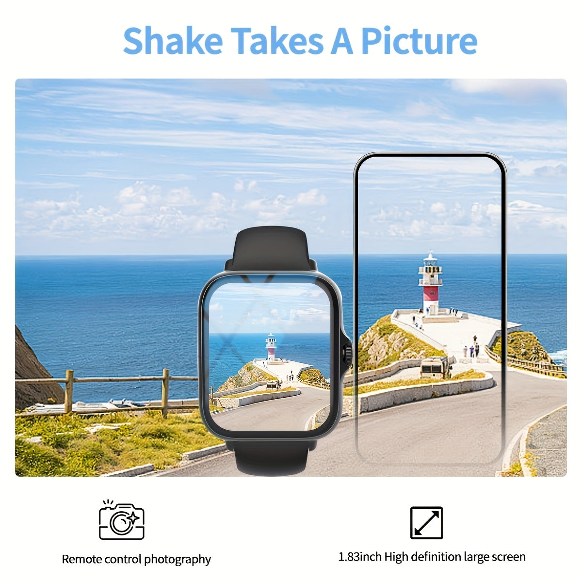 HD Smartwatch 4.65cm Touch Screen Wireless Calling Fitness Tracker with Customizable Wallpaper and Multiple Sports Modes