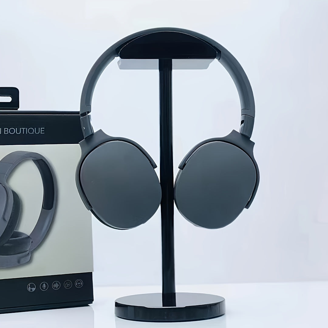 Foldable Wireless Earphones with Leather Design Noise-Isolating Bluetooth Headphones for Tablets PCs TVs Phones