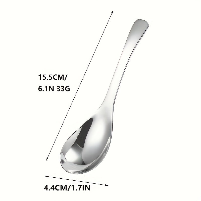 Set of 6 Heavyweight Stainless Steel Soup Spoons Dishwasher Safe Classic Design