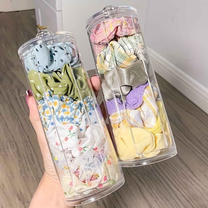 Acrylic Hair Tie and Cosmetic Organizer for Bathroom Countertop Storage