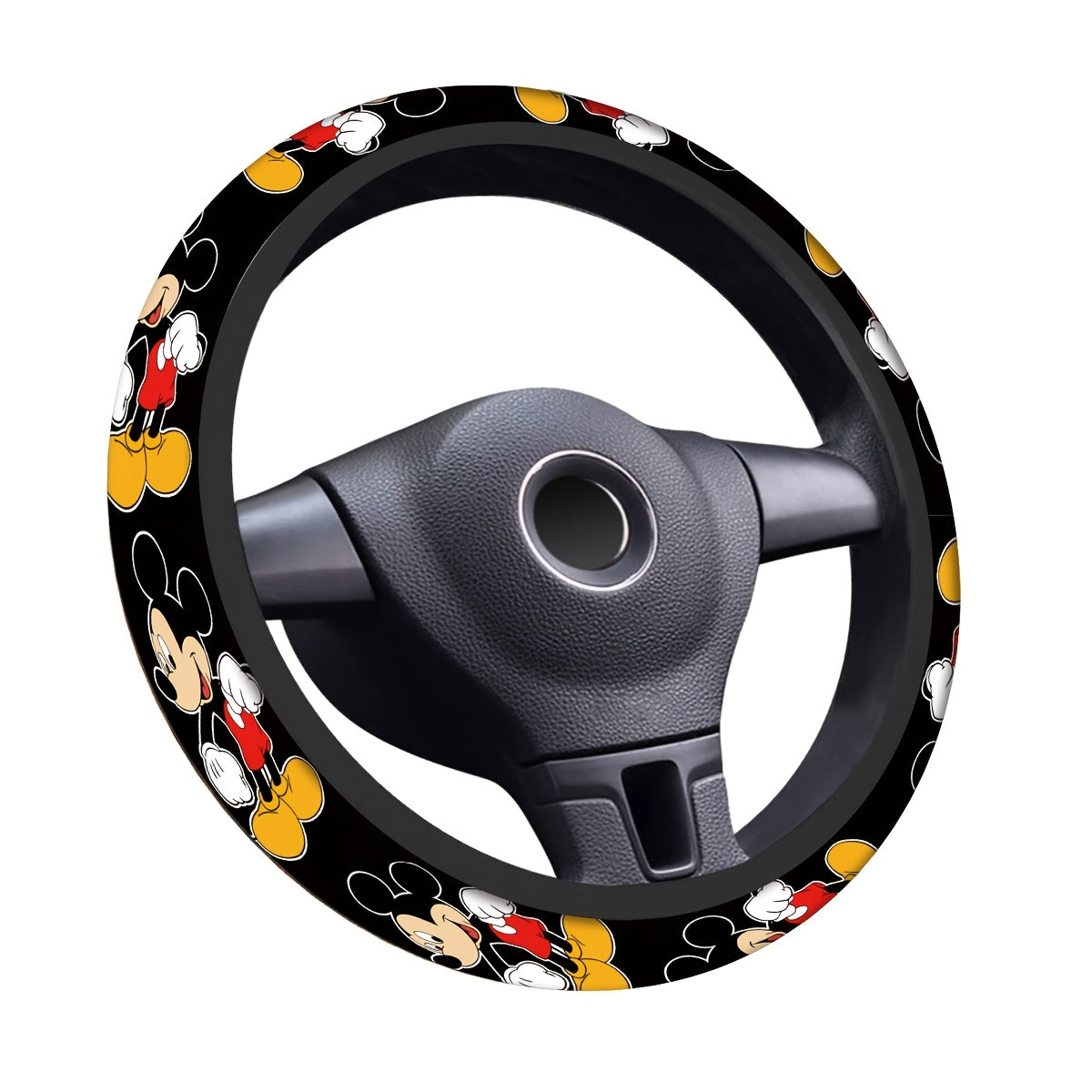 Universal Polyester Fiber Steering Wheel Cover Non-Slip Easy Install