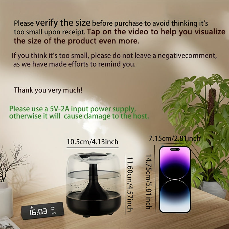 Красочный 650 мл прозрачный увлажнитель с ночником и тихим туманом