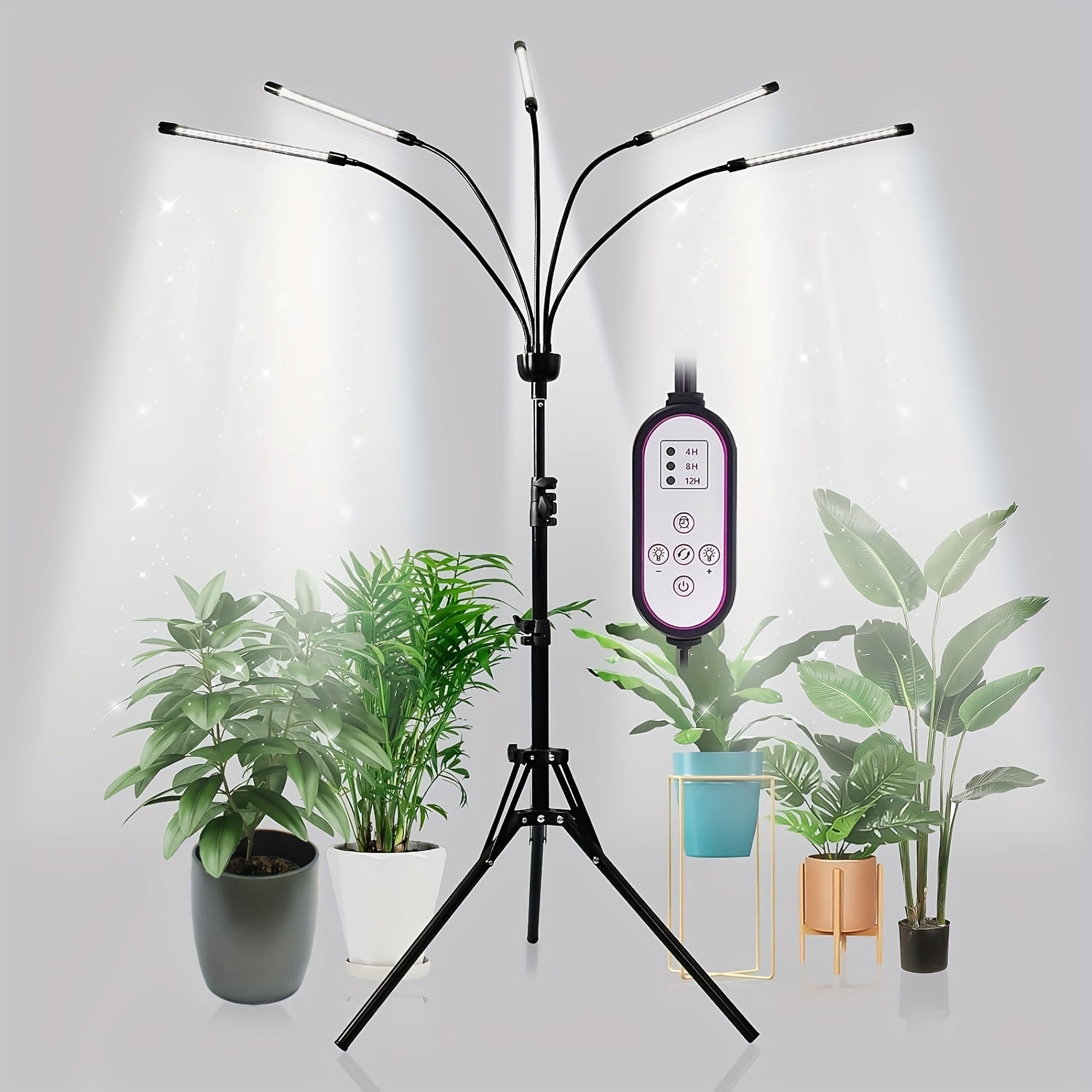 5-Head LED Grow Light with Timer USB Full Spectrum Indoor Plant Lighting