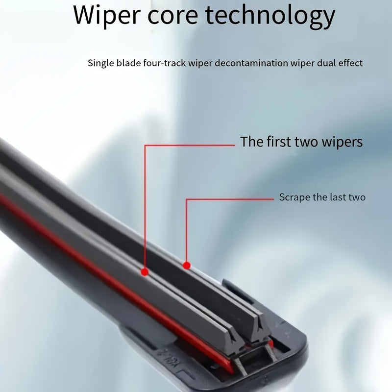 Durable 4-Layer J Hook Wiper Blades with Rubber Strips for All Cars 35.56-71.12 cm