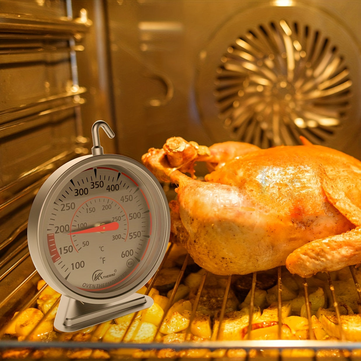 Precision Oven Thermometer 6.99cm Stainless Steel Dial 100-600°F/50-300°C