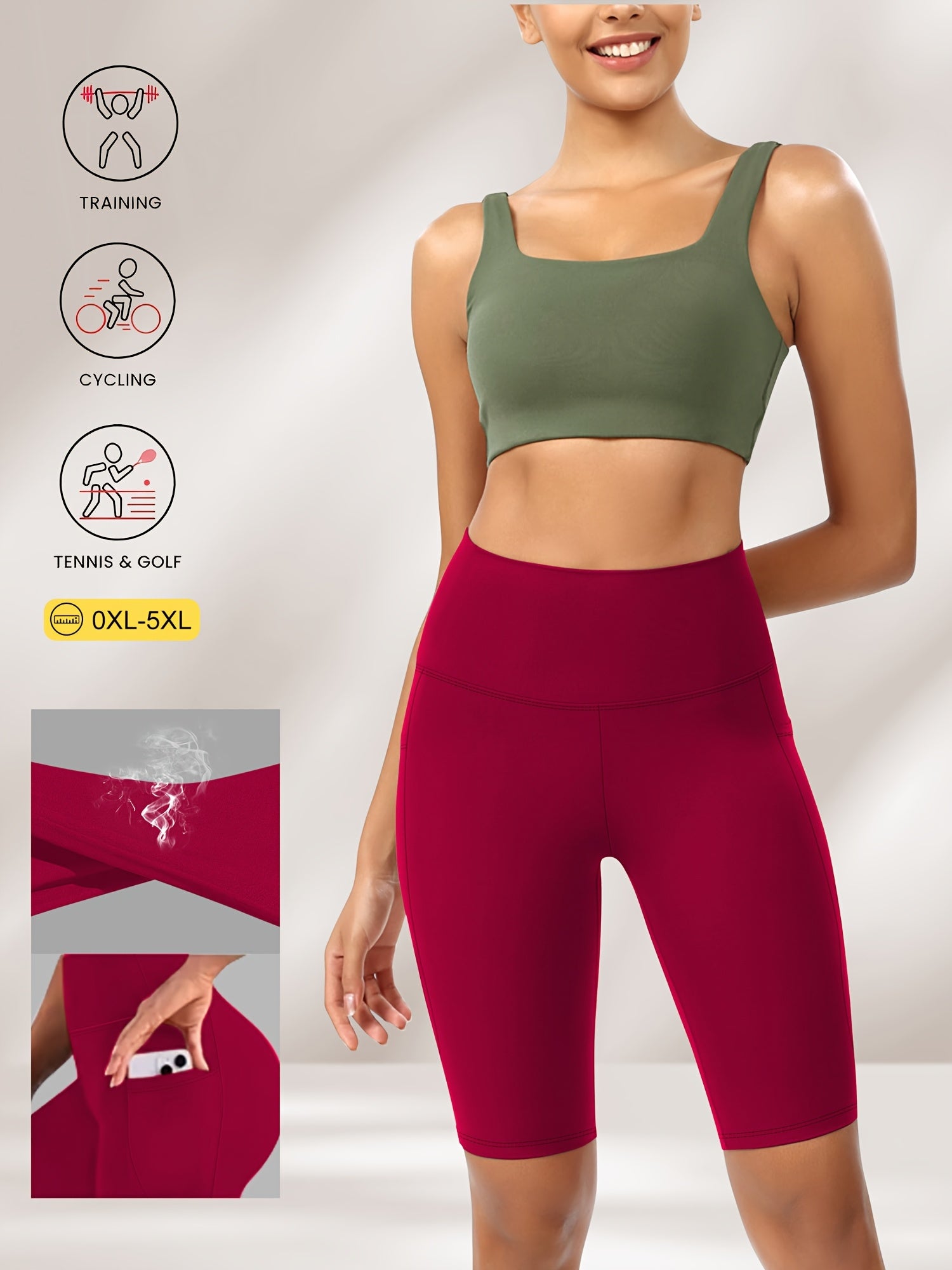 Women's High-Waisted Yoga Shorts 2-Pack Stretchy Slim Fit Black Leopard