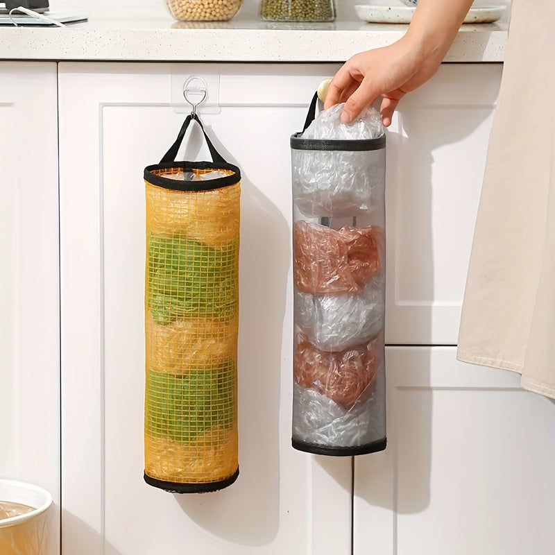 Wall-Mounted Kitchen Organizer for Trash Bag Storage and Dispensing Plastic Garbage Bag Holder