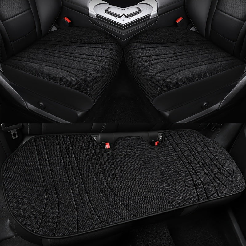 Universal Breathable Linen Seat Covers Three-Piece Set All Seasons