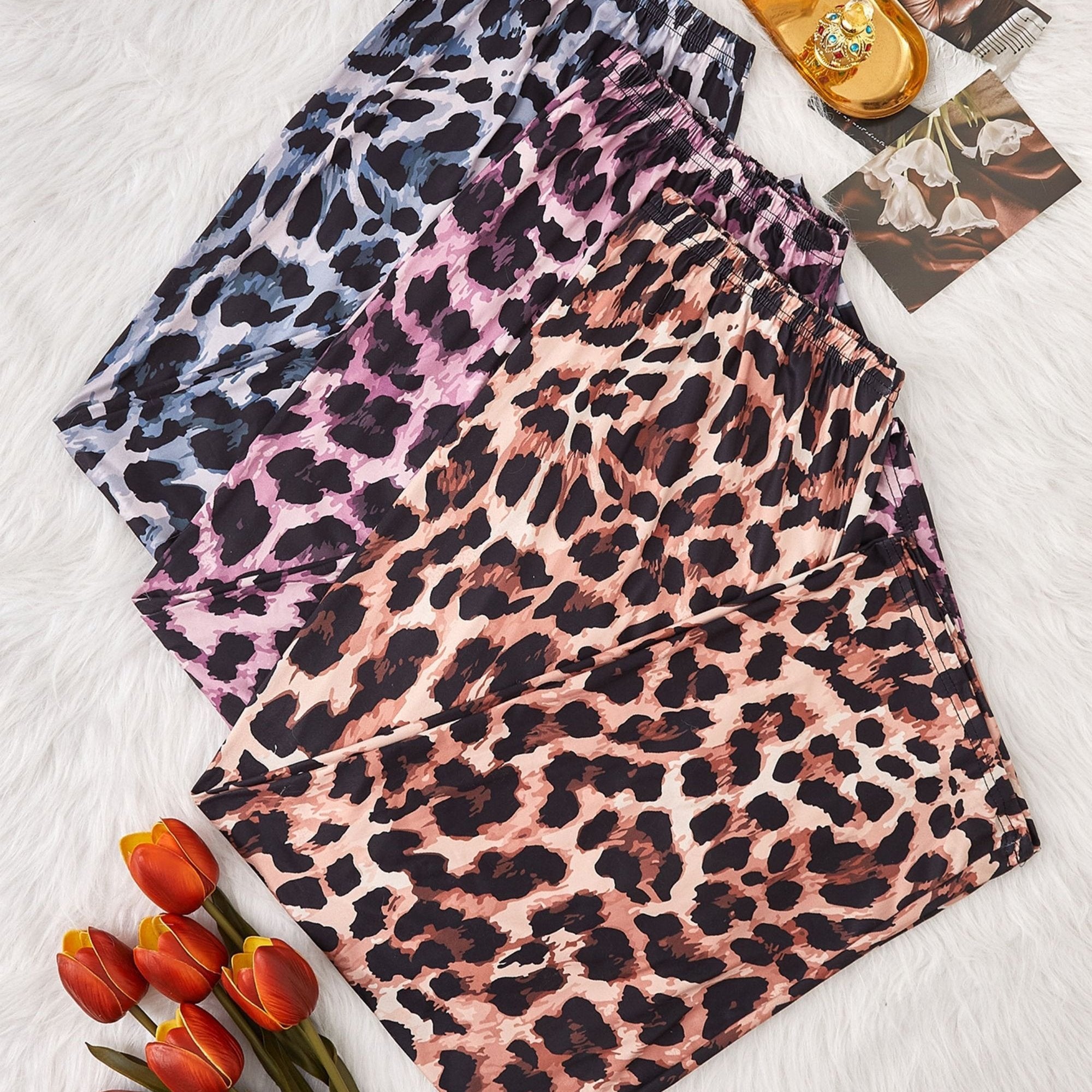 Women’s Boho Lounge Pants Plus Size Elephant and Argyle Print Sleepwear