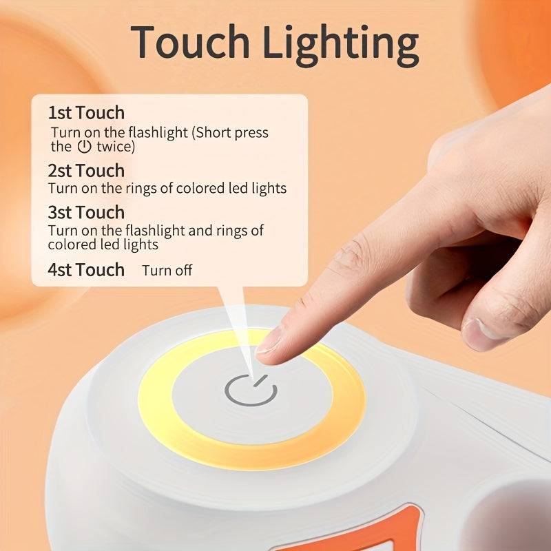 Retractable Dog Leash 16 Feet Nylon with LED Flashlight Hands-Free Lock and Brake