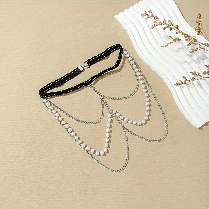 Yevropa va Amerikada mashhur bo'lgan, marvaridlar, elastik ip va ko'p qatlamli, issiq sotiladigan sexy retro oyoq zanjiri.