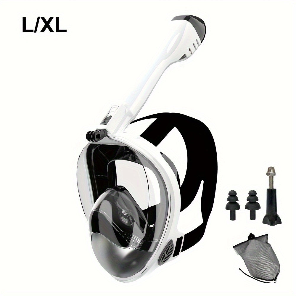 Kattalar uchun Silikon Snorkeling maskasi 180° panoramik ko‘rinish, suv o'tkazmaydigan, anti-fog, qora