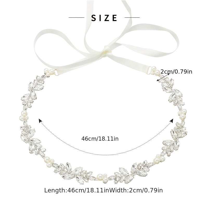 To'ylar va partiyalarda foydalanish uchun Bridal Rhinestone Pearl Waist Chain Belt