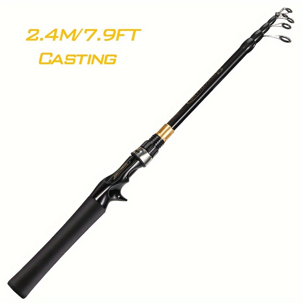 Telescopic Carbon Fiber Fishing Rod 1.8-2.4m Saltwater Freshwater EVA Handle