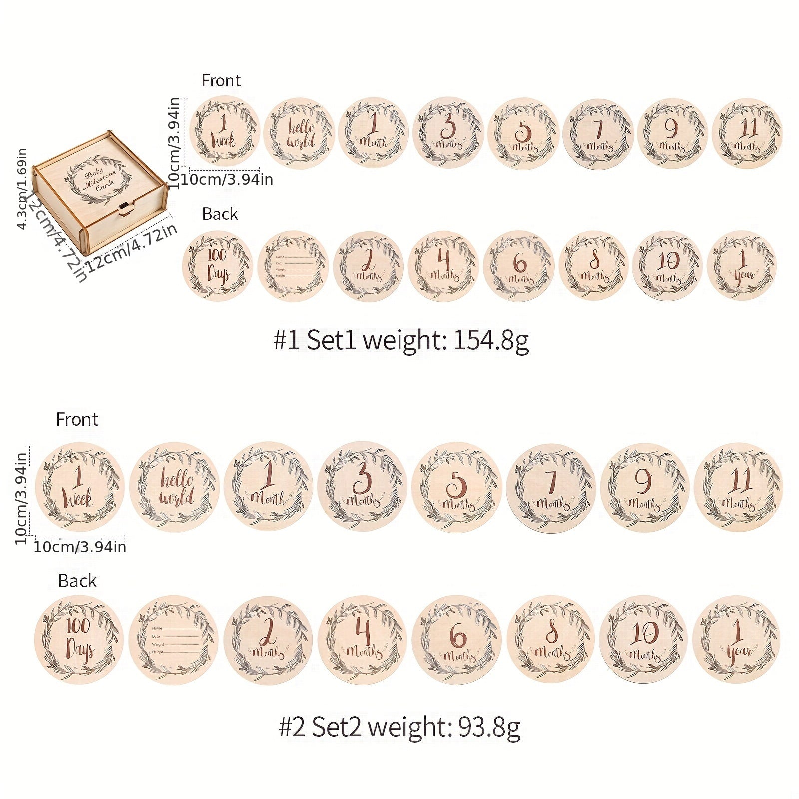 Birth Sign Set Leaf Milestone Card Photography Props for Christmas Halloween Thanksgiving Easter