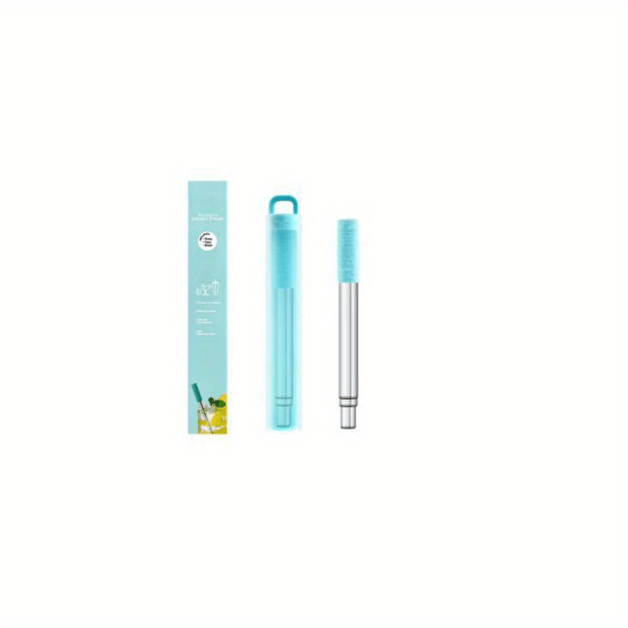 Stainless Steel Telescopic Straw with Case, Portable Foldable, Cold Beverages