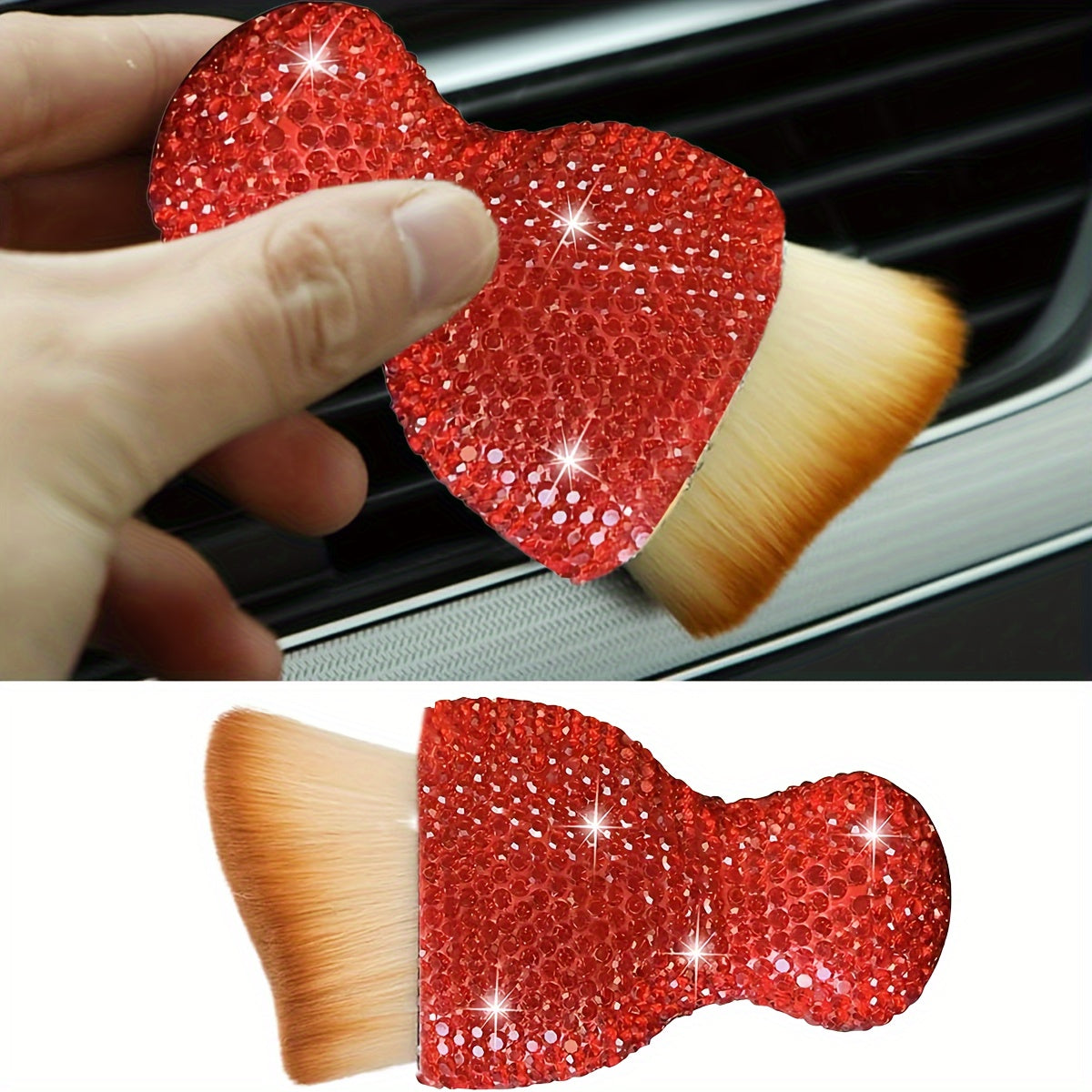 Car Interior Detailing Brush Plastic Dusting Tool Soft Bristle Compact