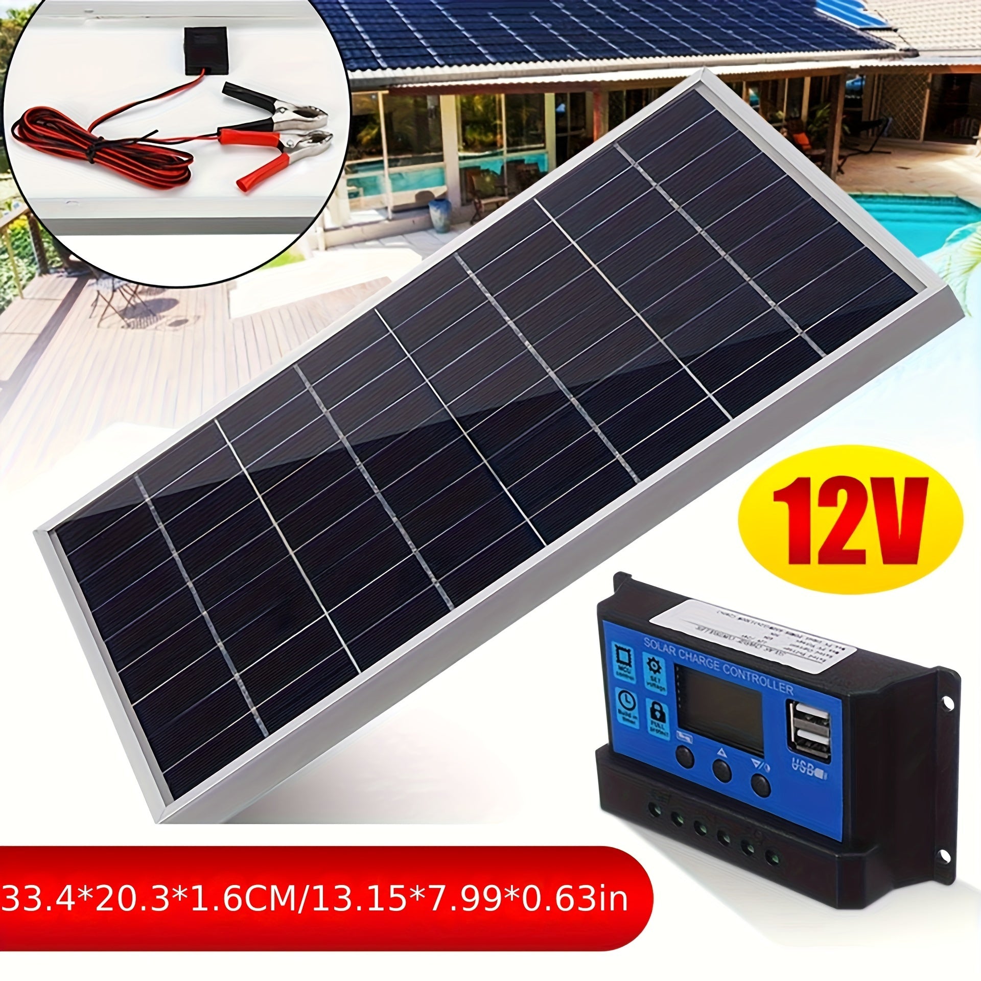 Aluminum Frame Portable Solar Panel with Detachable Magnetic Material for Outdoor Power