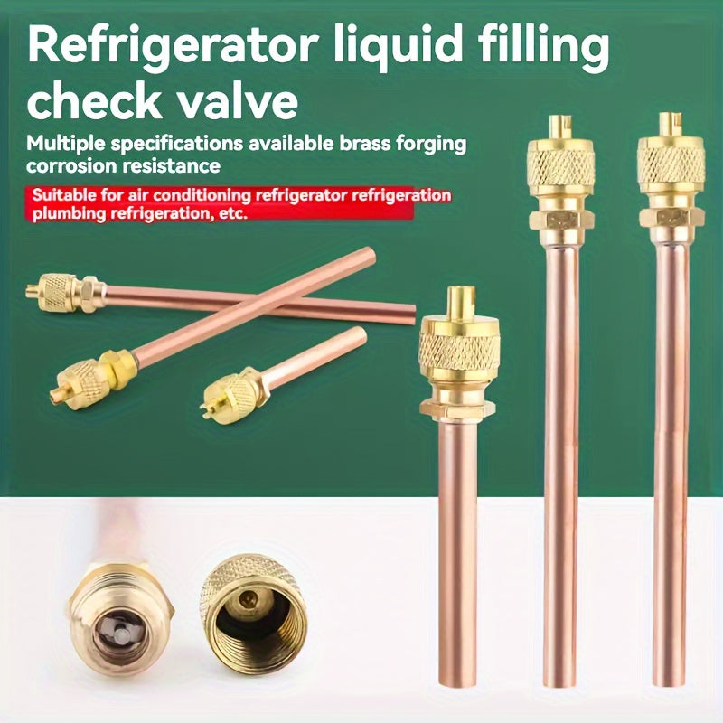 Thickened Pure Copper Refrigerator Needle Valve with One-Way Valve and Filling Nozzle