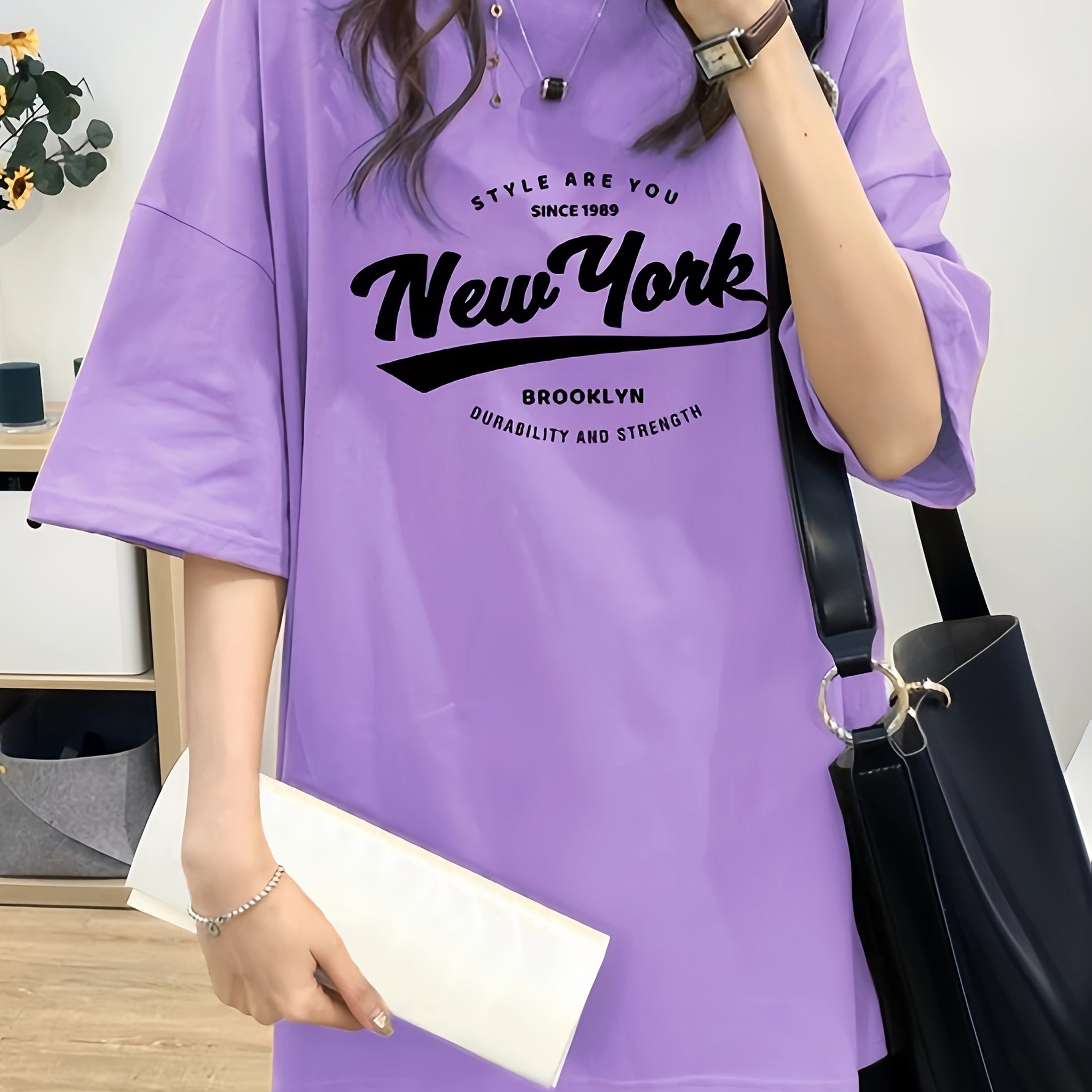 Women's Cotton Letter Print T-Shirt for Summer and Spring Half Sleeve Casual Top