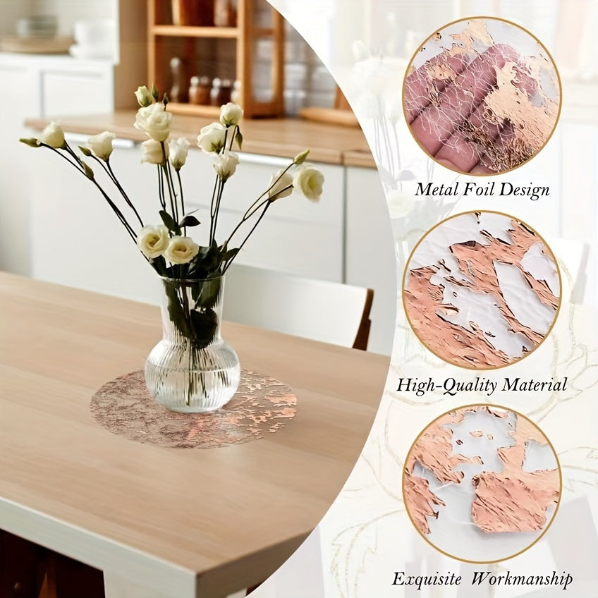 12-Piece Gold Foil Mesh Disposable Placemats for Holidays Weddings and Parties