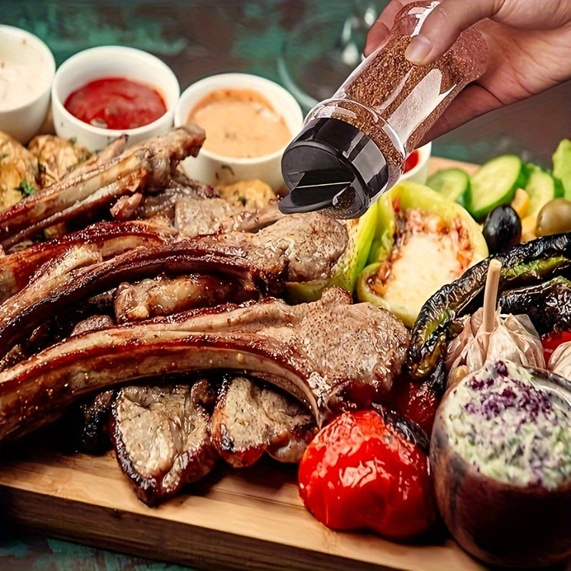 Qopqoqlikni ta'minlovchi ziravorlar idishlari 3.5oz, qora vintli qopqog'lar bilan, 6 yoki 12 ta paket