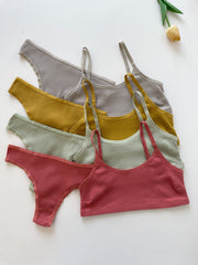 Seamless Ribbed Lingerie Set for Fitness and Everyday Wear in 4 Colors