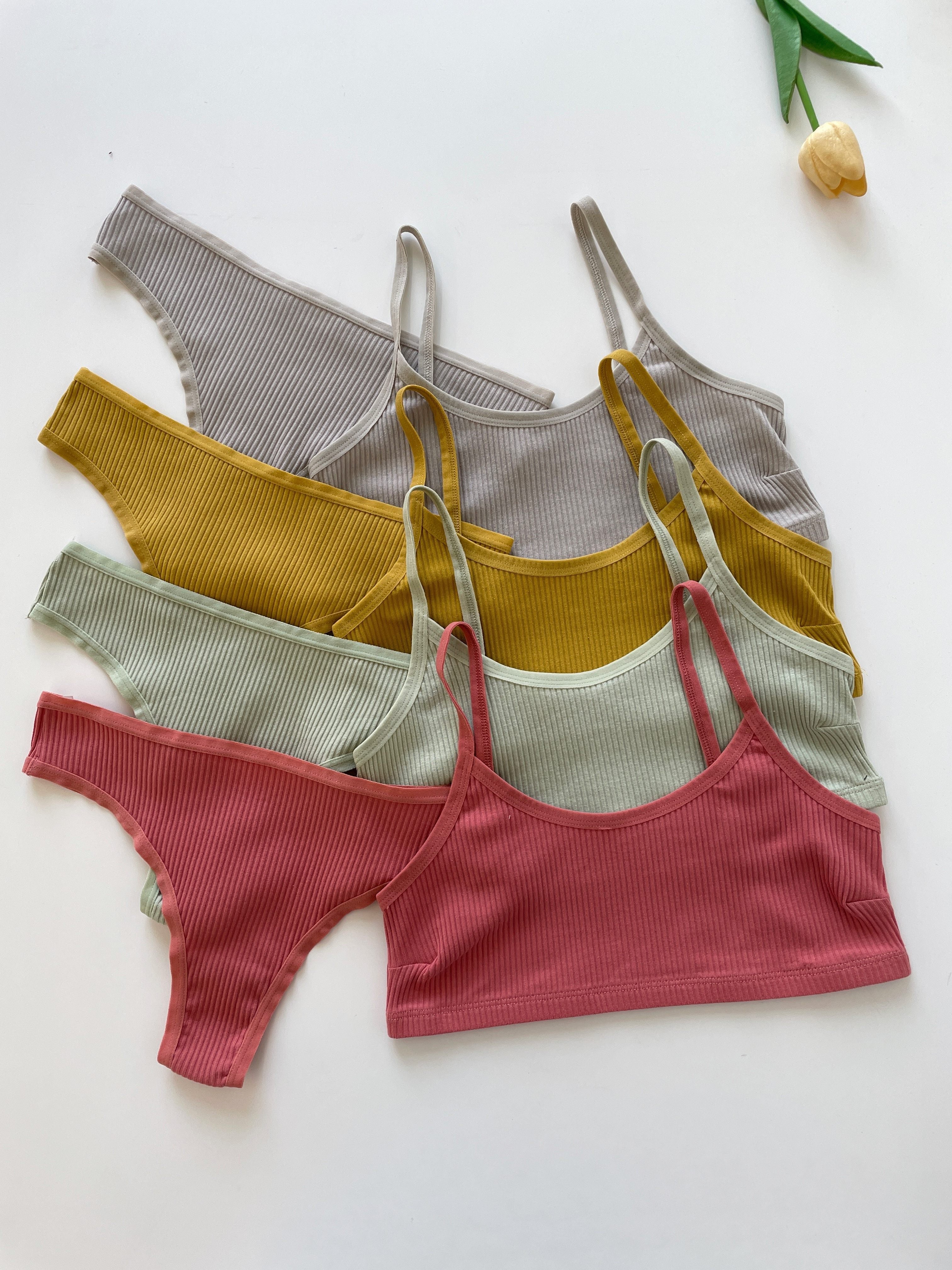 Seamless Ribbed Lingerie Set for Fitness and Everyday Wear in 4 Colors