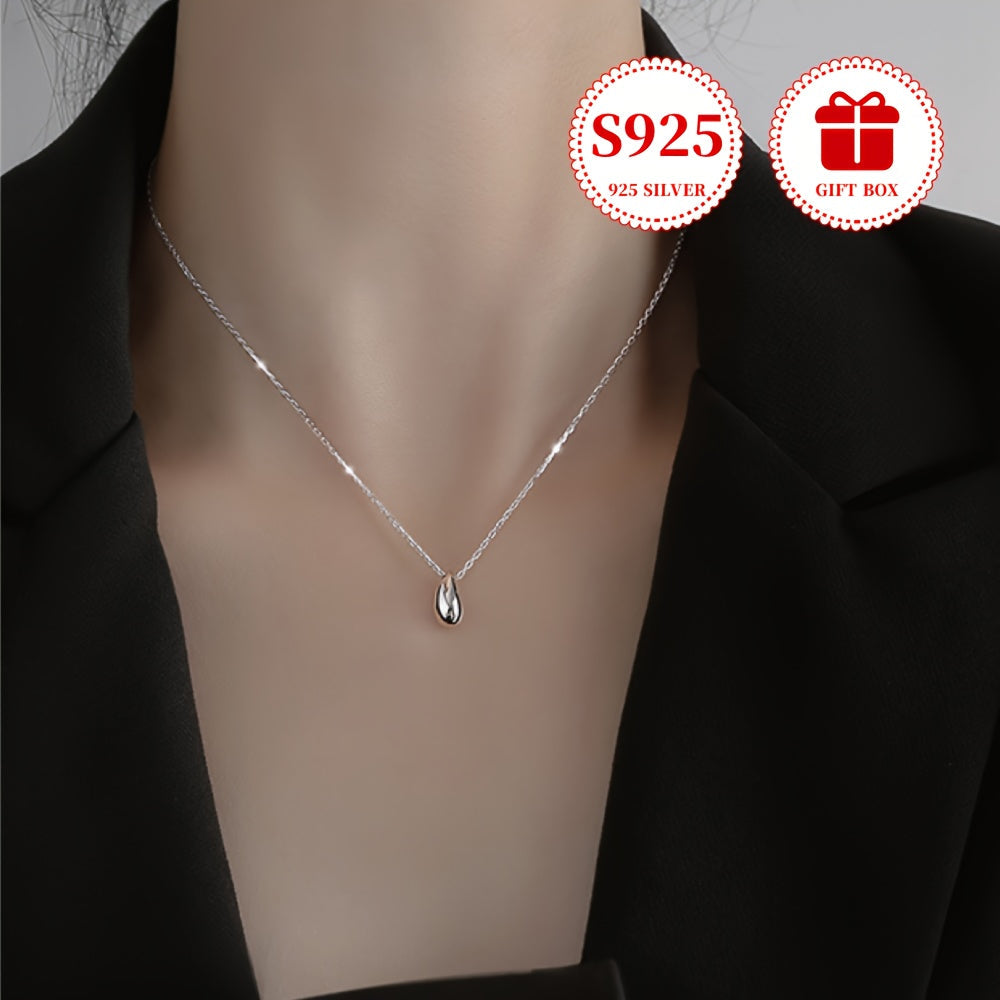Sterling Silver Teardrop Necklace for Women 18K Gold Plated Minimalist Jewelry