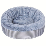 Round Plush Cat Bed with Semi-Enclosed Design for Small Cats