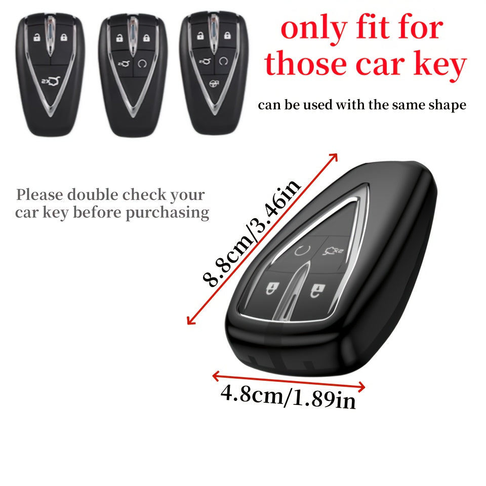 Car Key Cover Zinc Alloy Shockproof Protective Shell Dual-Tone Black Orange