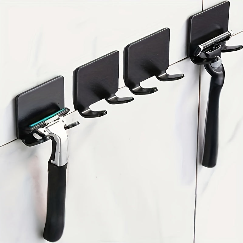 Estante de almacenamiento para baño con gancho para cuchillas sin perforaciones, ahorra espacio