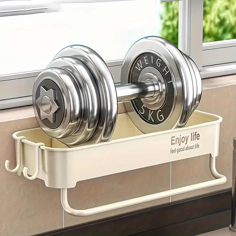 Kitchen Sink Organizer Plastic Caddy for Dish Cloths and Sponges Adhesive No-Drill Holder