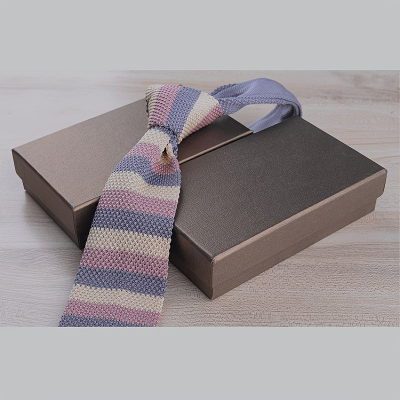 Men's Slim Knit Tie Casual Wear 6cm Wide Polyester British Style